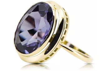 14 كارت من الذهب الأصفر الكساندريت خاتم فينتاج vrc285y